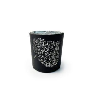 Black Dotted Leaf Candle Jar